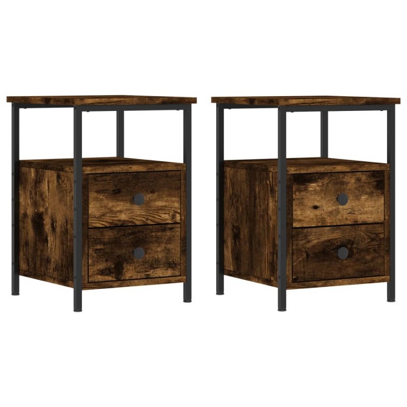 vidaXL Nočné stolíky 2 ks dymový dub 34x35,5x50 cm kompozitné drevo