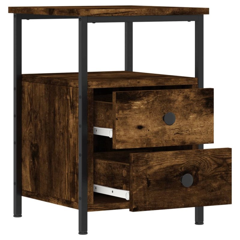 vidaXL Nočné stolíky 2 ks dymový dub 34x35,5x50 cm kompozitné drevo