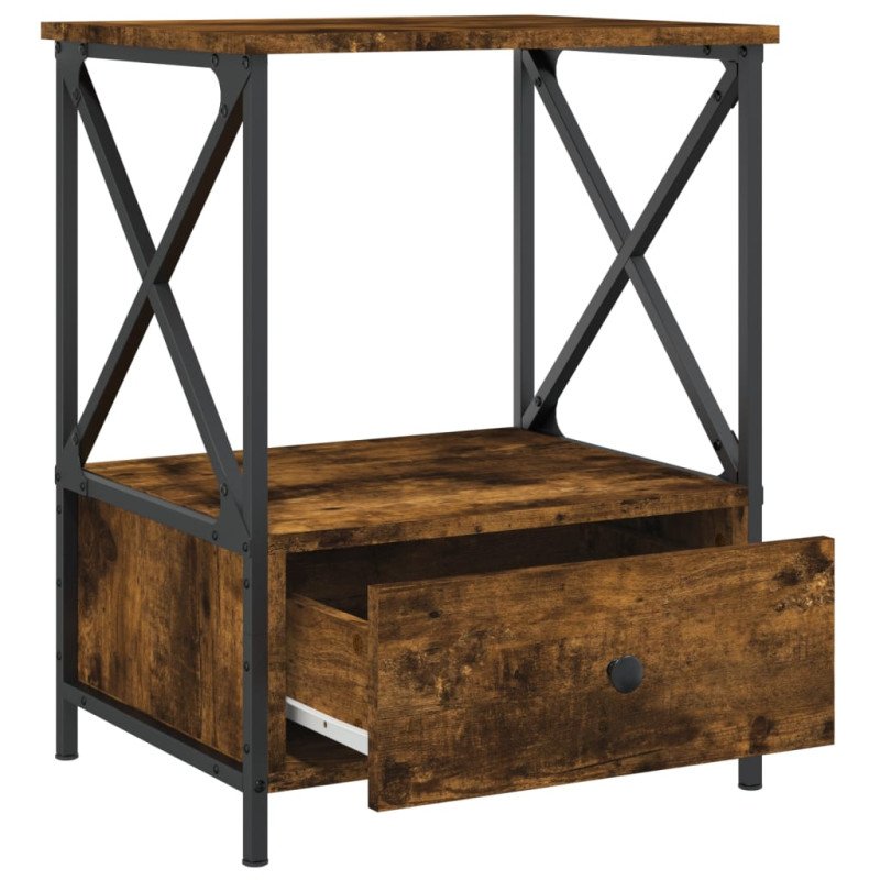 vidaXL Nočný stolík dymový dub 50x41x65 cm kompozitné drevo