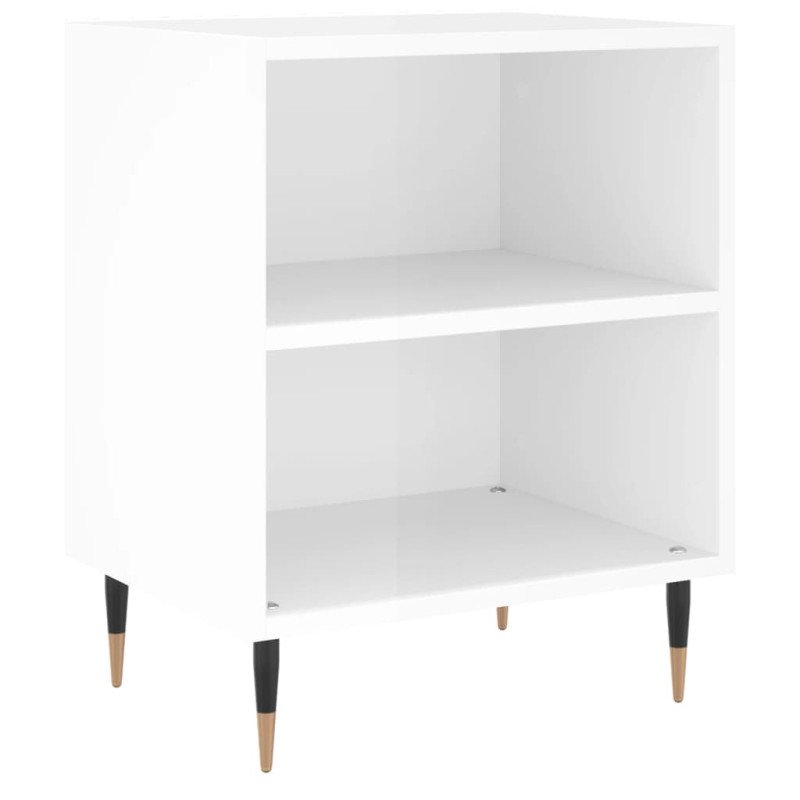 vidaXL Nočné skrinky 2 ks lesklé biele 40x30x50 cm kompozitné drevo