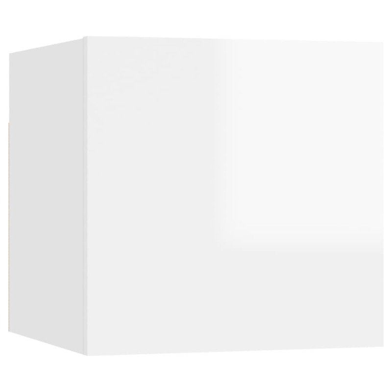 vidaXL Nočný stolík vysokolesklý biely 30,5x30x30 cm drevotrieska