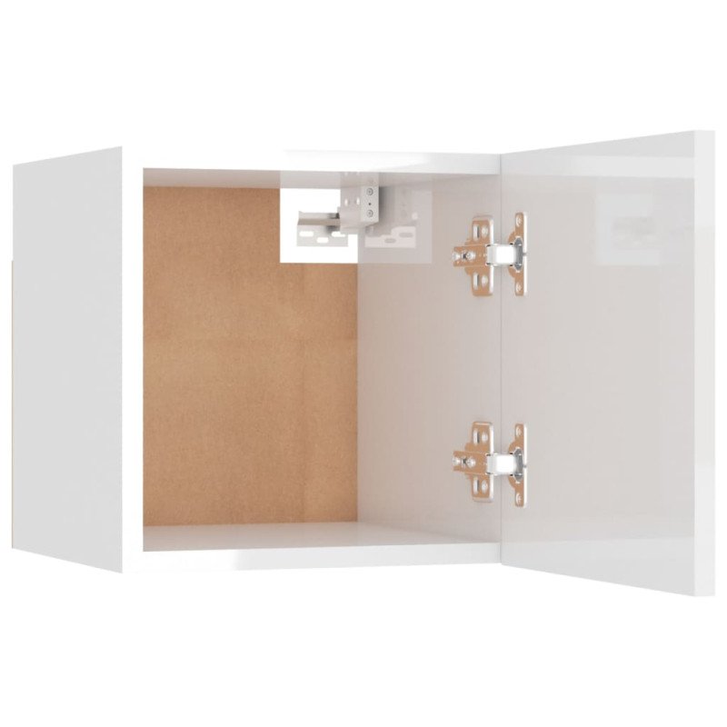 vidaXL Nočný stolík vysokolesklý biely 30,5x30x30 cm drevotrieska