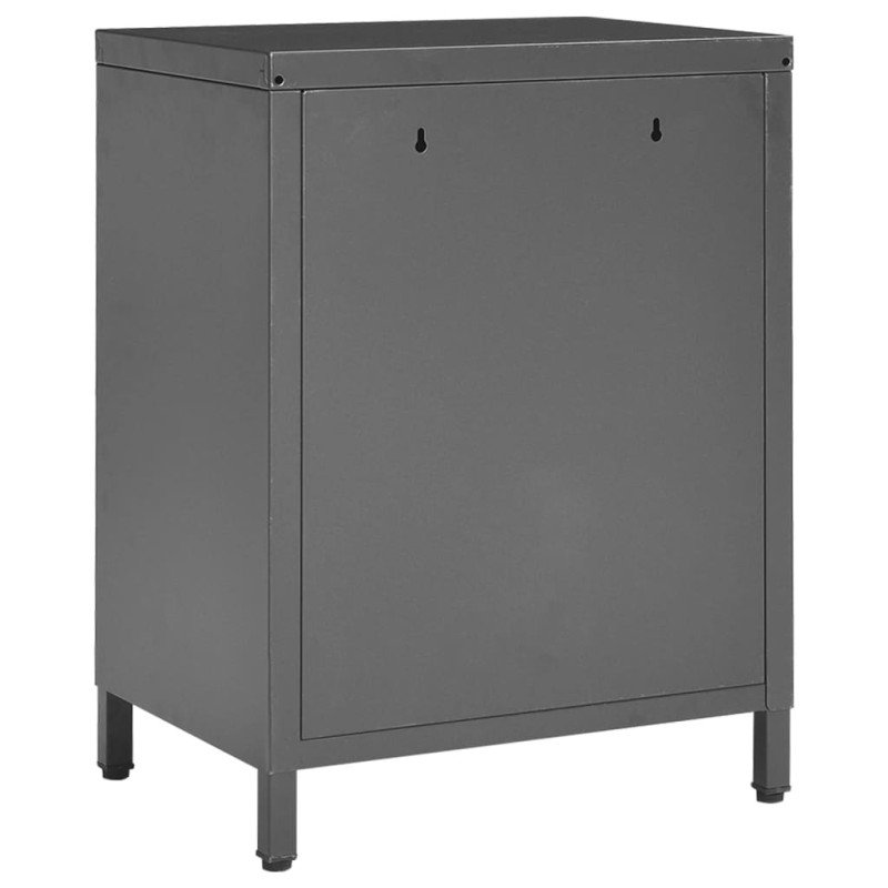 vidaXL Nočné stolíky 2 ks antracitové 40x30x54,5 cm oceľ a sklo