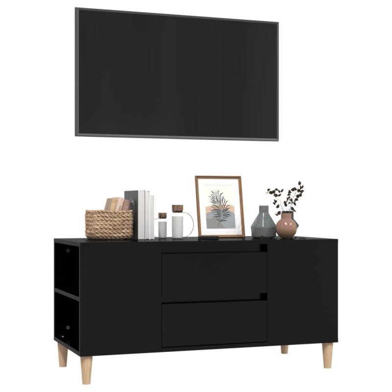 vidaXL TV skrinka čierna 102x44,5x50 cm spracované drevo