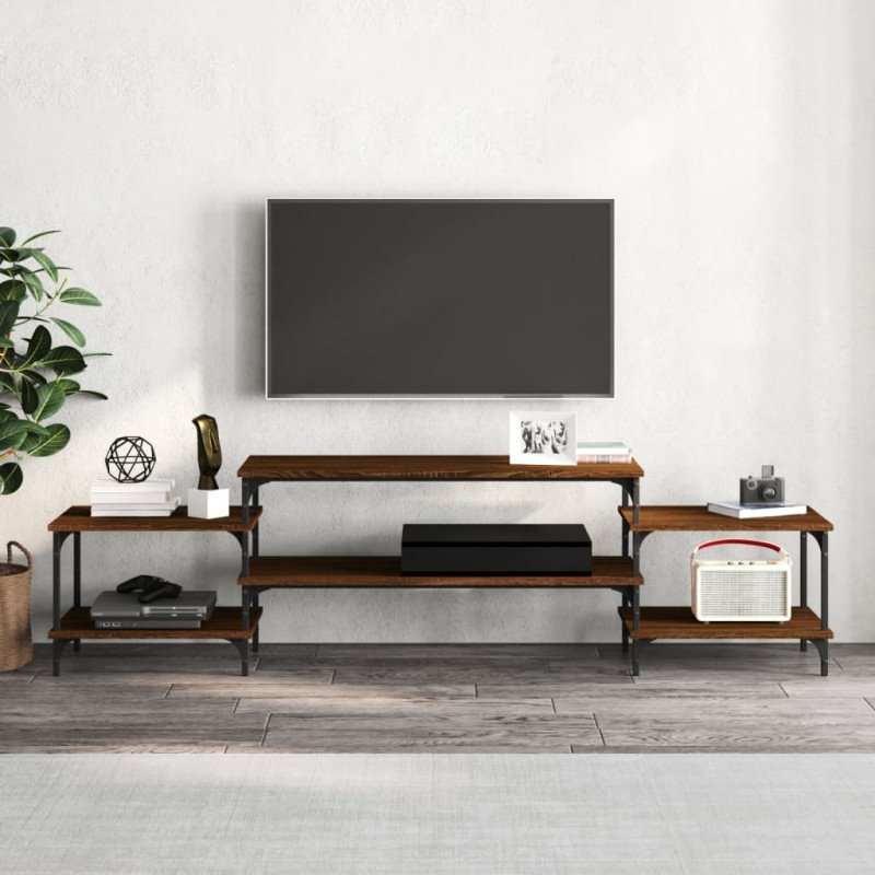 vidaXL TV skrinka hnedý dub 197x35x52 cm spracované drevo