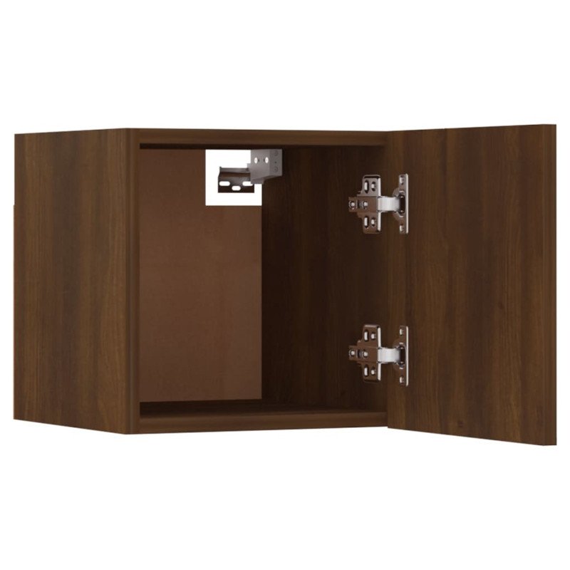 vidaXL Nástenné TV skrinky 4 ks hnedý dub 30,5x30x30 cm