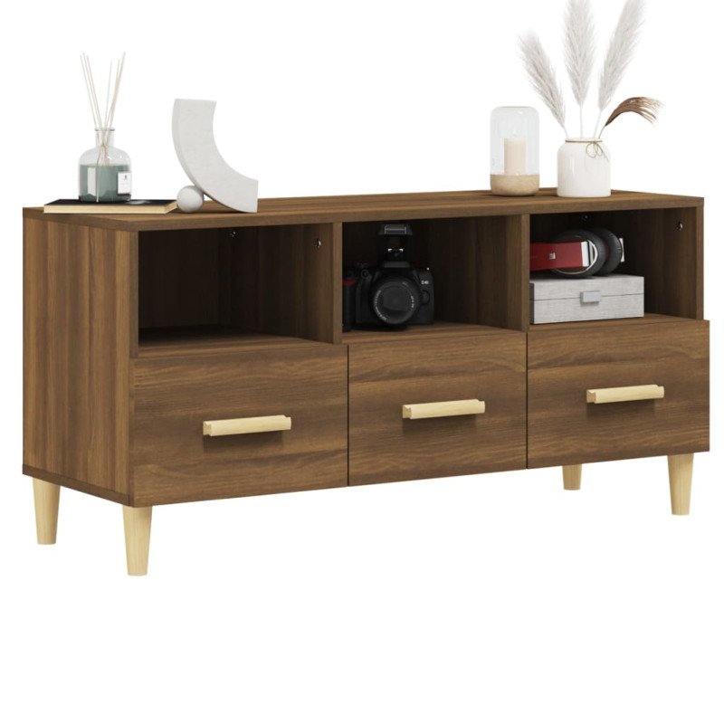 vidaXL TV skrinka hnedý dub 102x36x50 cm spracované drevo