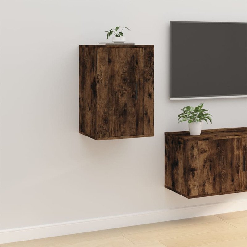 vidaXL Nástenné TV skrinky 2 ks dymový dub 40x34,5x60 cm