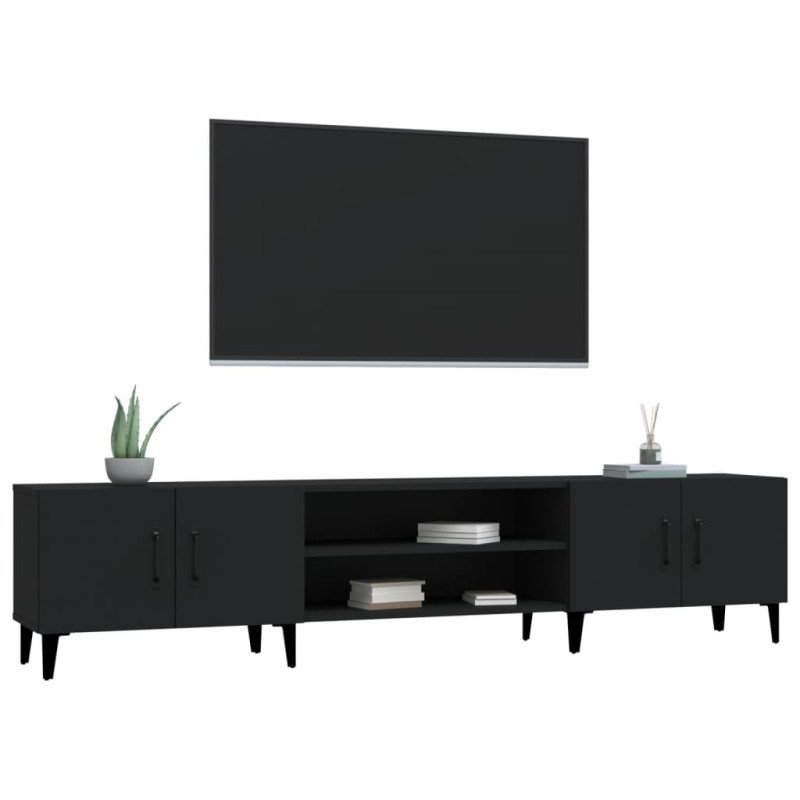 vidaXL TV skrinka čierna 180x31,5x40 cm kompozitné drevo
