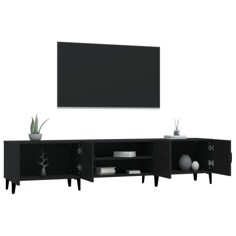 vidaXL TV skrinka čierna 180x31,5x40 cm kompozitné drevo