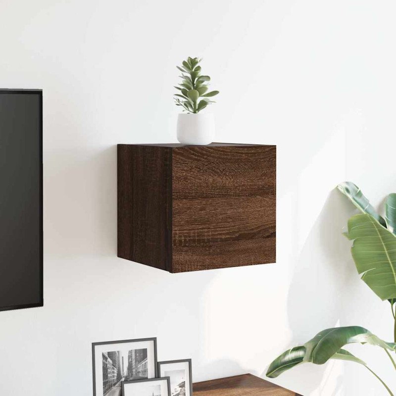 vidaXL Nástenná TV skrinka hnedý dub 30,5x30x30 cm
