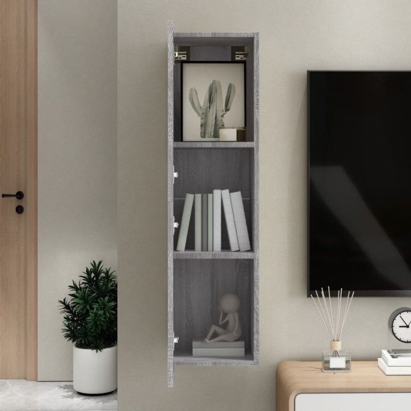 vidaXL Nástenná TV skrinka sivá sonoma 30,5x30x110 cm
