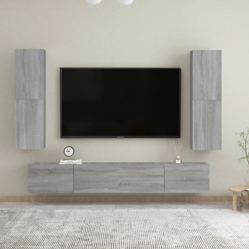vidaXL Nástenná TV skrinka sivá sonoma 30,5x30x110 cm