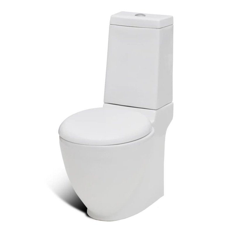 Stojaca toaleta a bidet, biela, keramika