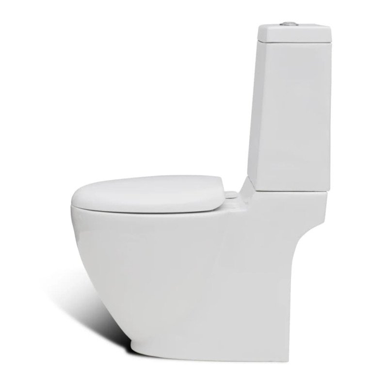 Stojaca toaleta a bidet, biela, keramika