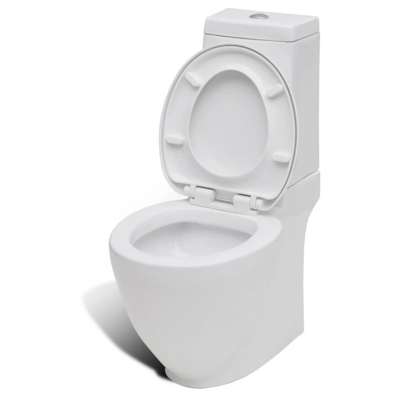Stojaca toaleta a bidet, biela, keramika