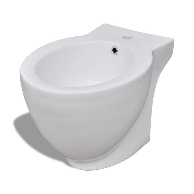 Stojaca toaleta a bidet, biela, keramika