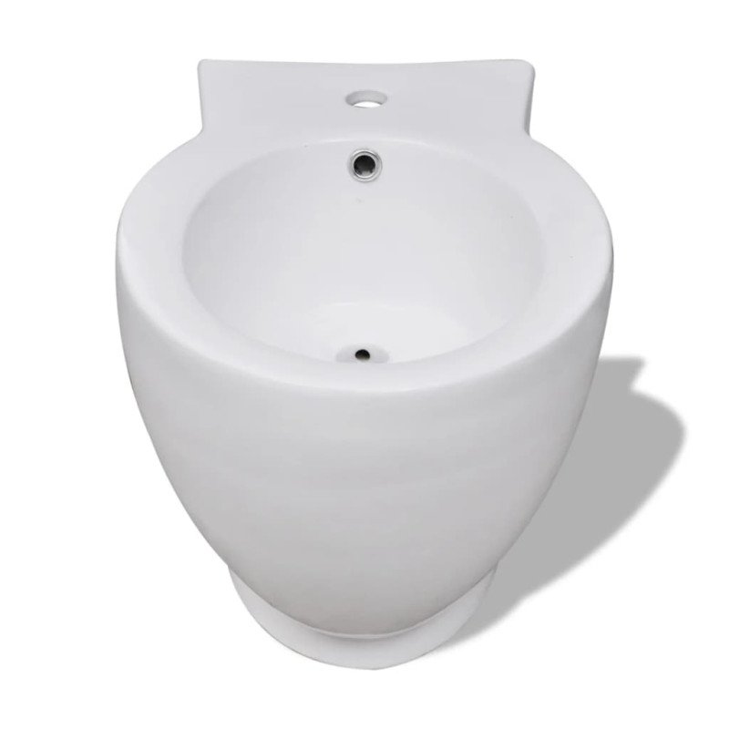 Stojaca toaleta a bidet, biela, keramika