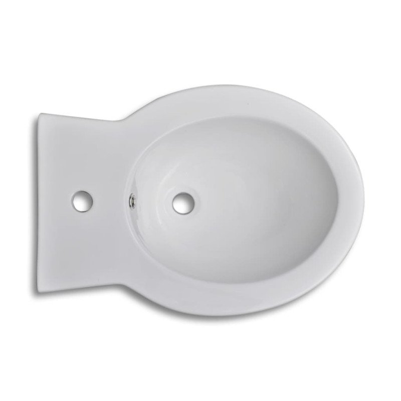 Stojaca toaleta a bidet, biela, keramika