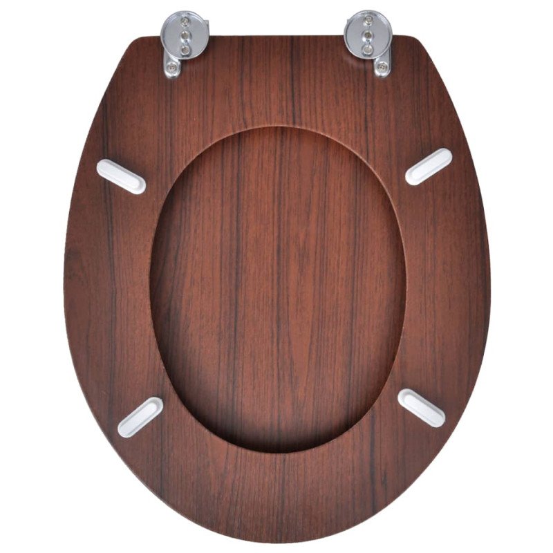 vidaXL WC sedadlá s poklopom 2 ks, MDF, hnedé