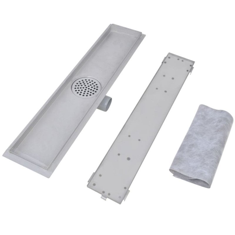 vidaXL Rovný sprchový odtok s líniami 2 ks 630x140 mm nehrdzavejúca oceľ