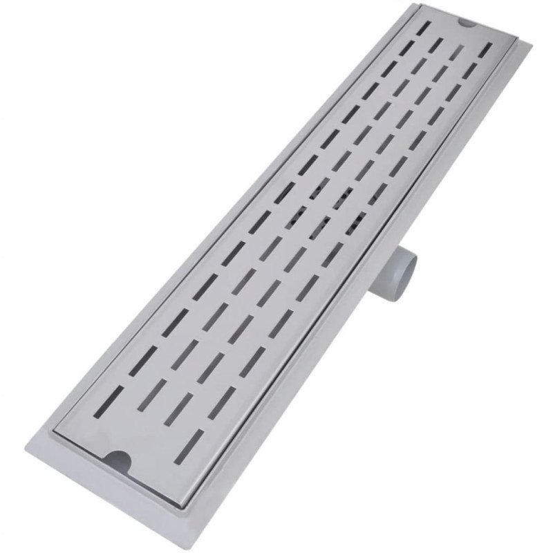 vidaXL Rovný sprchový odtok s líniami 2 ks 630x140 mm nehrdzavejúca oceľ