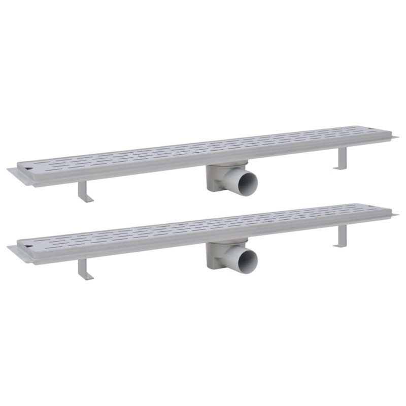 vidaXL Rovný sprchový odtok s líniami 2 ks 830x140 mm nehrdzavejúca oceľ
