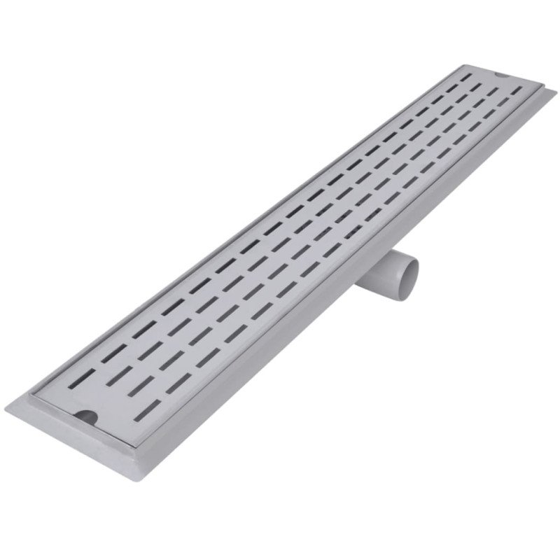 vidaXL Rovný sprchový odtok s líniami 2 ks 830x140 mm nehrdzavejúca oceľ