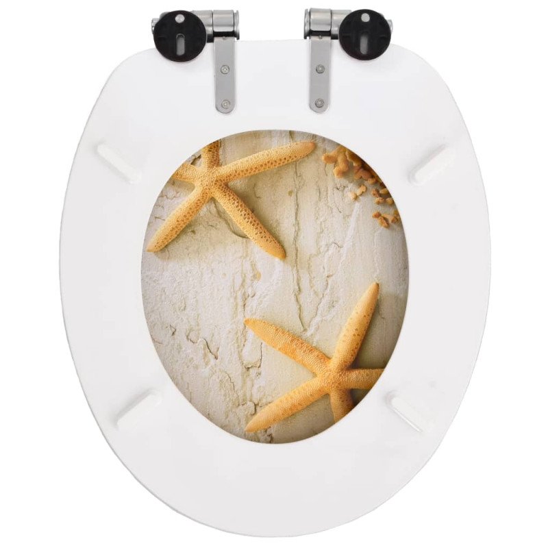vidaXL WC sedadlá s pomalým sklápaním 2 ks, MDF, motív hviezdic