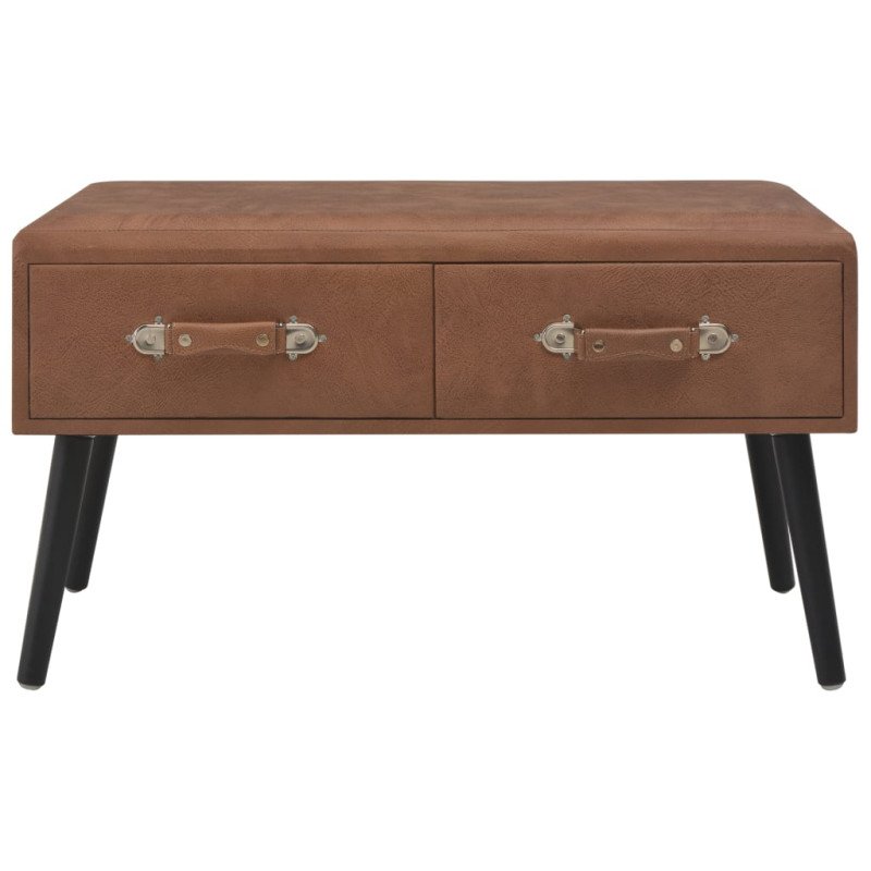 vidaXL Lavica so zásuvkami 80 cm, tmavohnedá, umelá koža