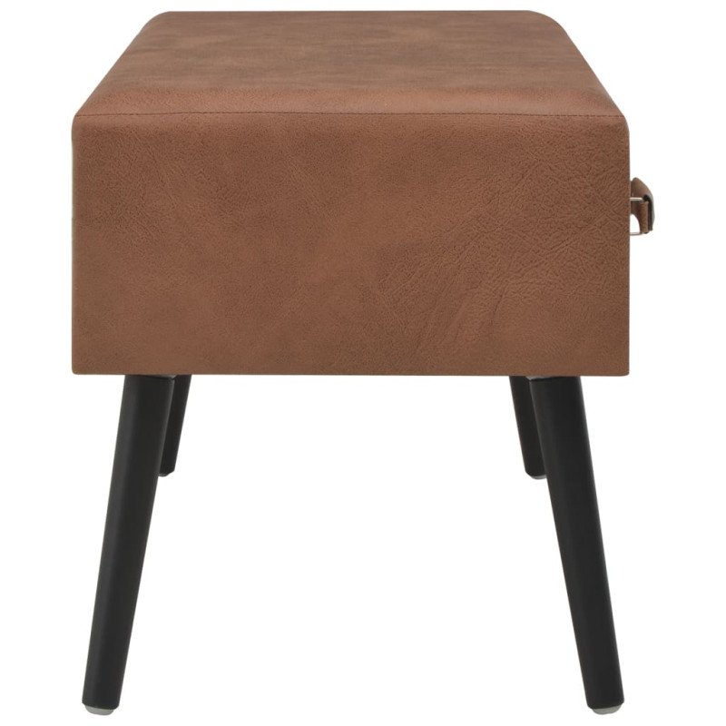 vidaXL Lavica so zásuvkami 80 cm, tmavohnedá, umelá koža