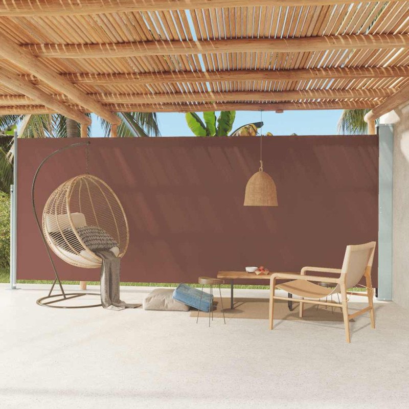 vidaXL Zaťahovacia bočná markíza na terasu 220x600 cm hnedá