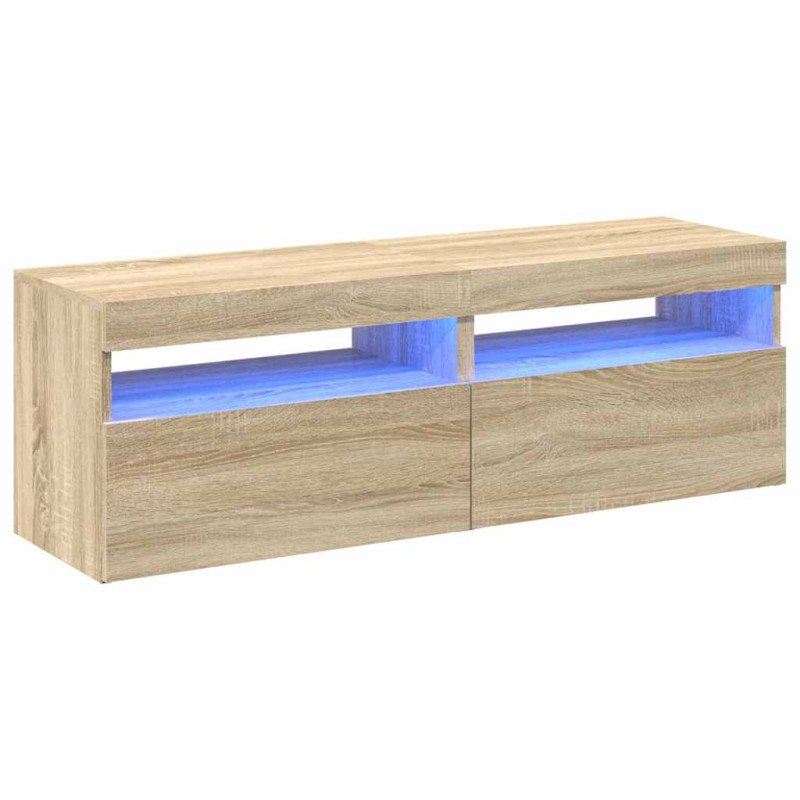 vidaXL TV skrinky s LED svetlami 2 ks dub sonoma 60x35x40 cm