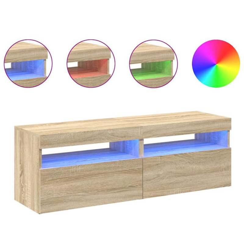 vidaXL TV skrinky s LED svetlami 2 ks dub sonoma 60x35x40 cm