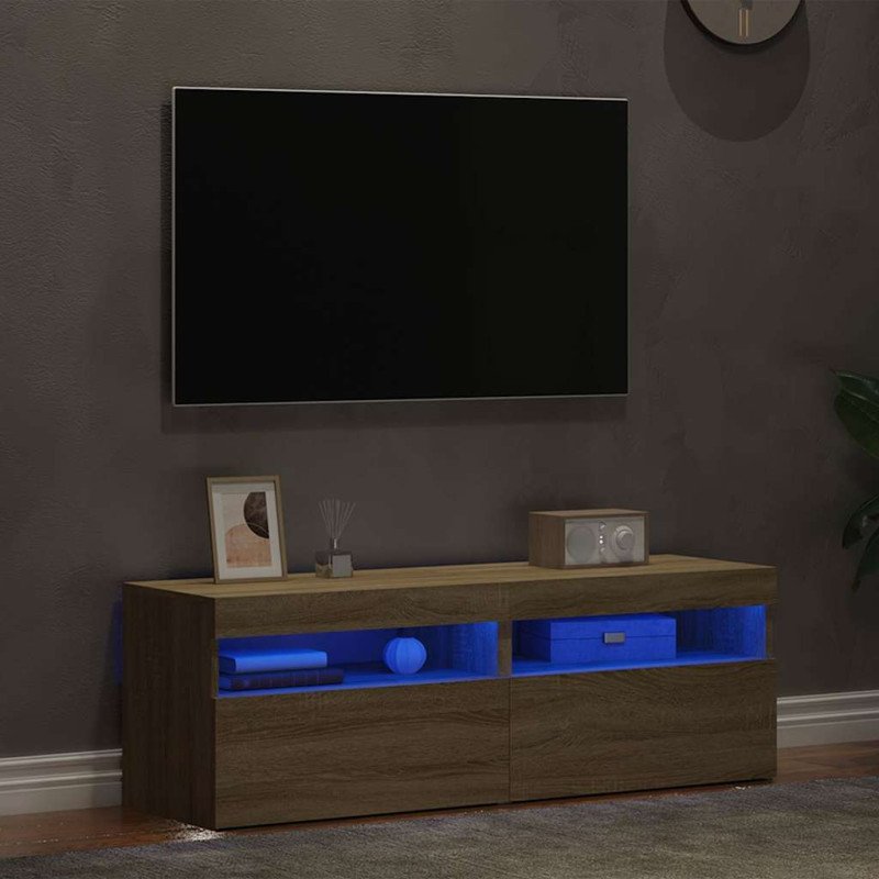 vidaXL TV skrinky s LED svetlami 2 ks dub sonoma 60x35x40 cm