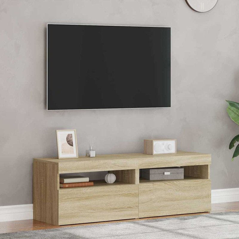 vidaXL TV skrinky s LED svetlami 2 ks dub sonoma 60x35x40 cm