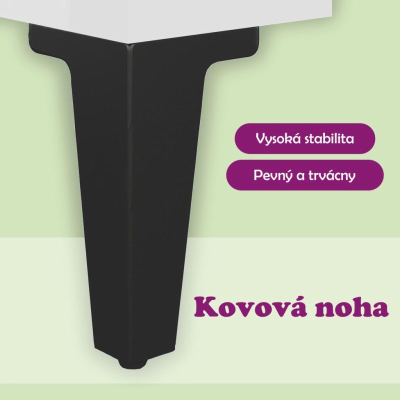 vidaXL TV stolík nohy z kovu lesklý biely 103,5x35x50 cm