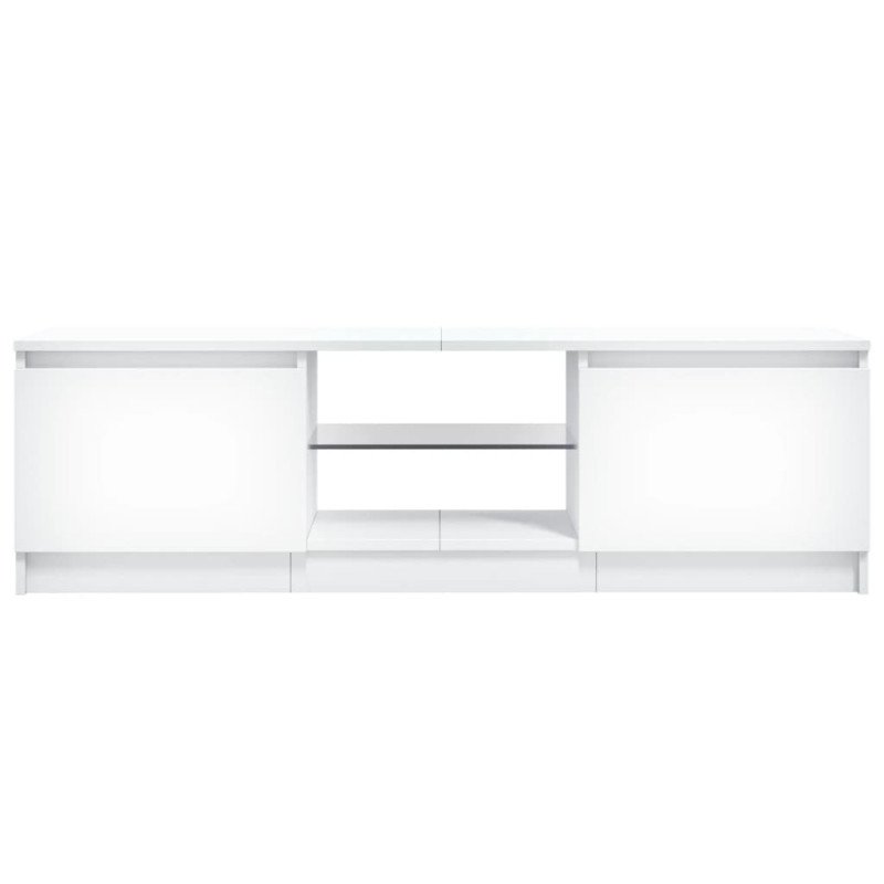 vidaXL TV skrinka s LED svetlami biela 120x30x35,5 cm