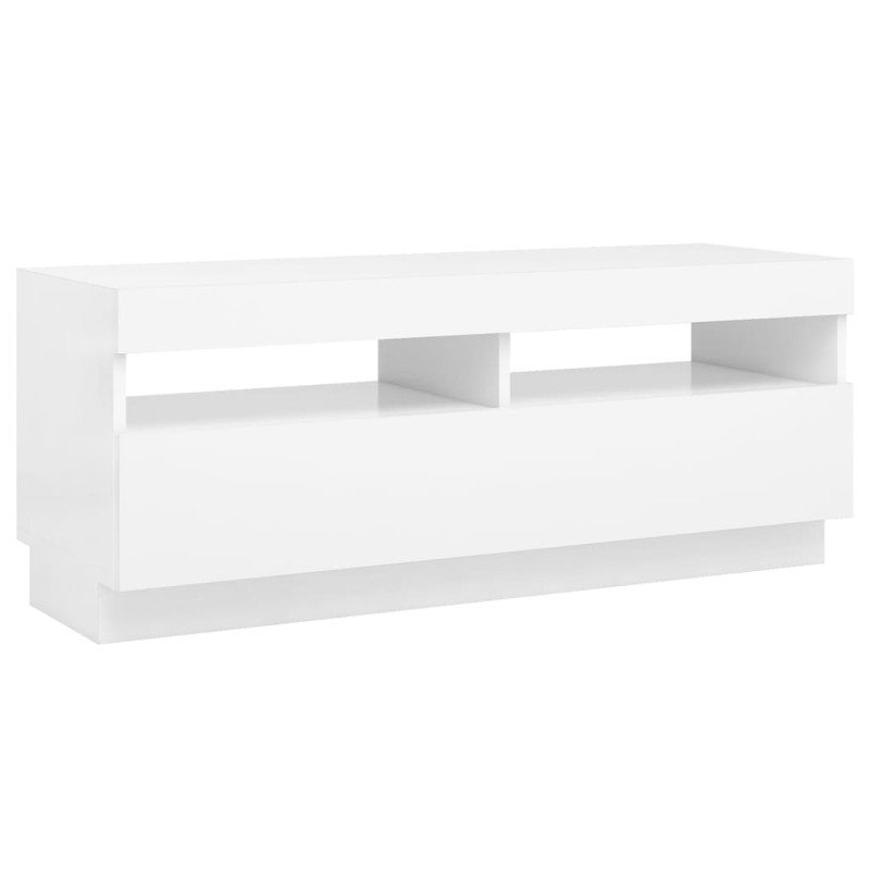 vidaXL TV skrinka s LED svetlami biela 100x35x40 cm