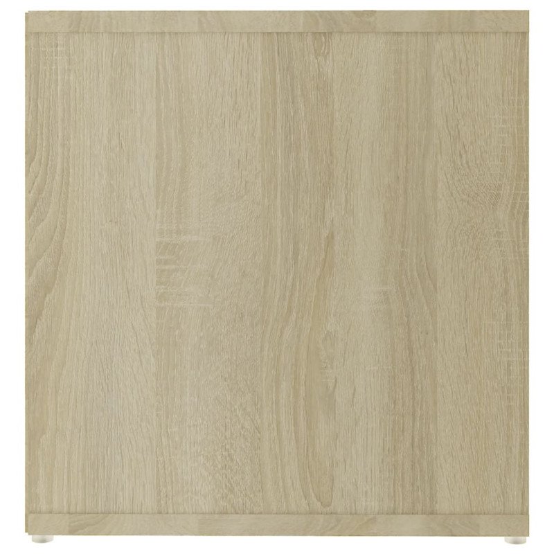 vidaXL TV skrinka, biela a sonoma 142,5x35x36,5 cm, kompozitné drevo