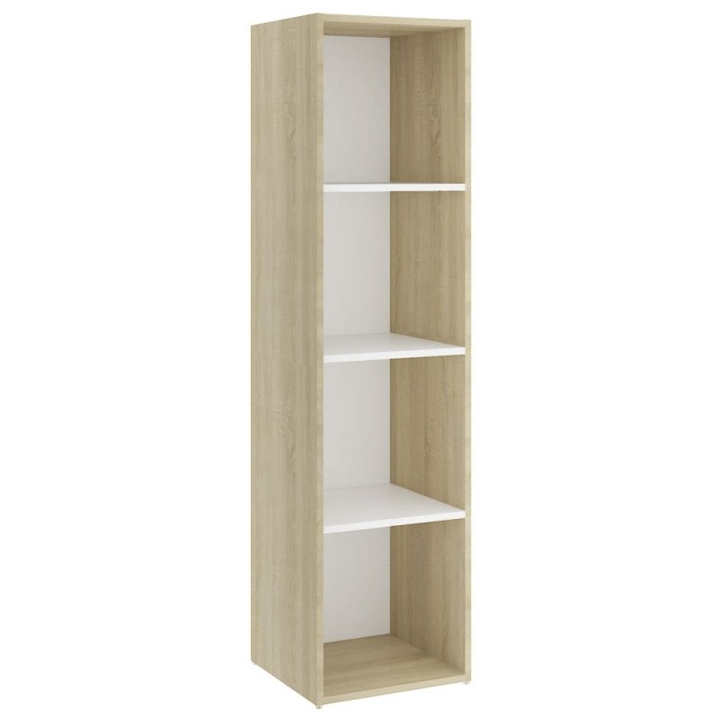 vidaXL TV skrinka, biela a sonoma 142,5x35x36,5 cm, kompozitné drevo