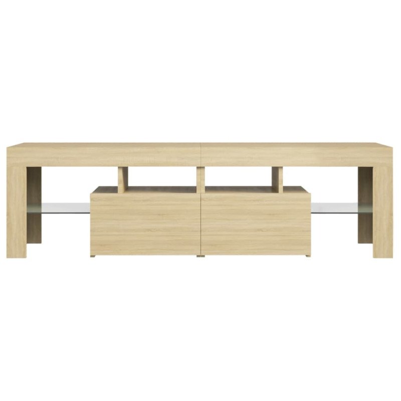 vidaXL TV skrinka s LED svetlami, dub sonoma 140x36,5x40 cm