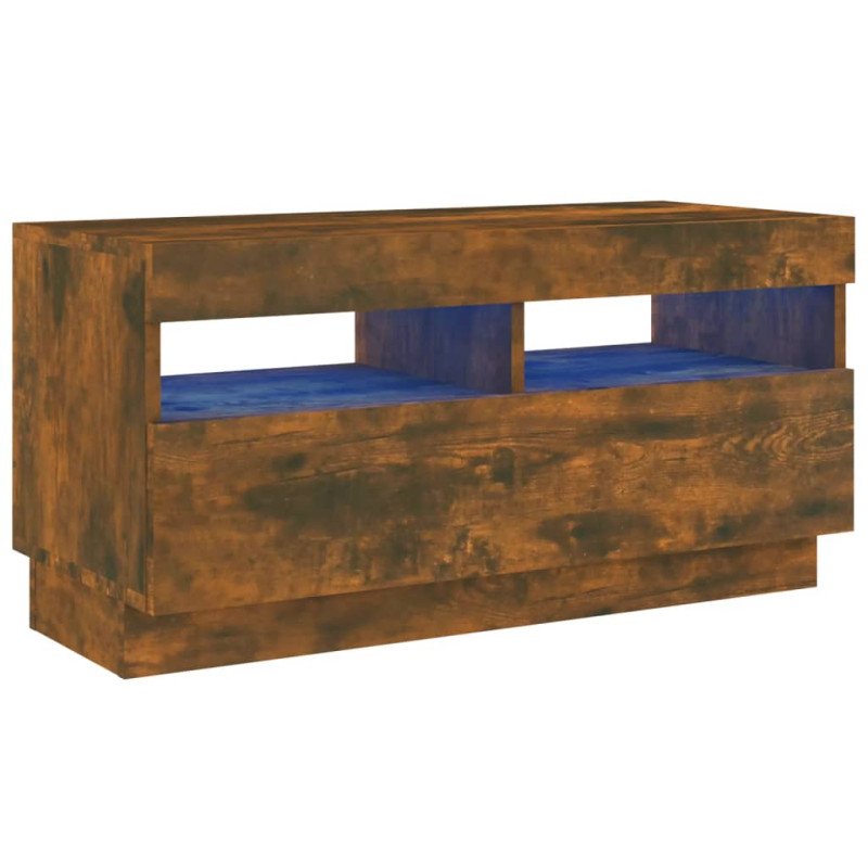vidaXL TV skrinka s LED, tmavý dub 80x35x40 cm