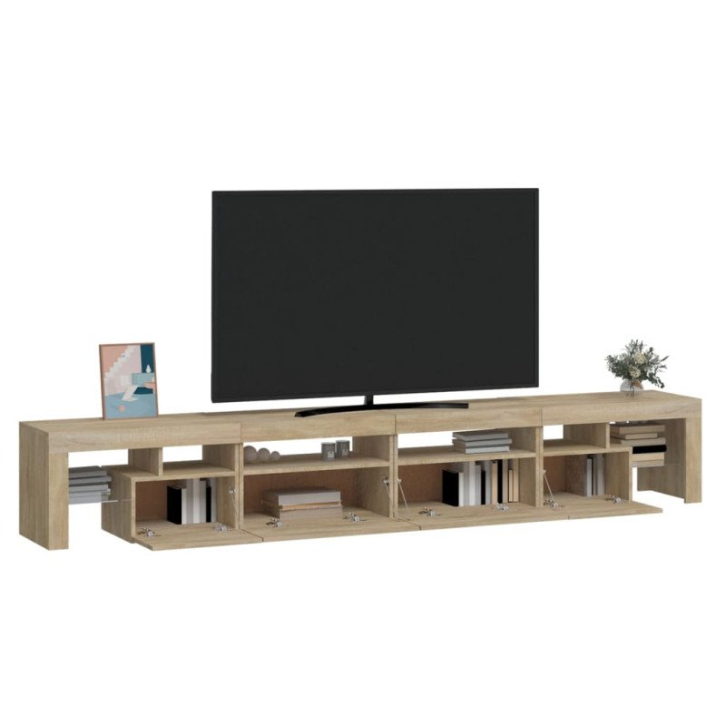 vidaXL TV skrinka s LED svetlami dub sonoma 260 x 36,5 x 40 cm