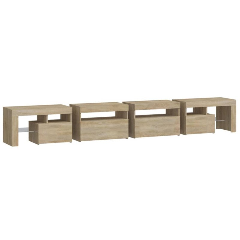 vidaXL TV skrinka s LED svetlami dub sonoma 260 x 36,5 x 40 cm