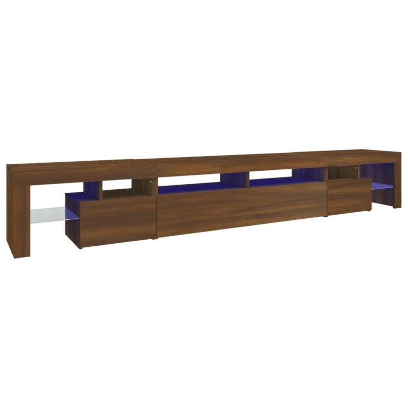 vidaXL TV skrinka s LED svetlami hnedý dub 260x36,5x40 cm