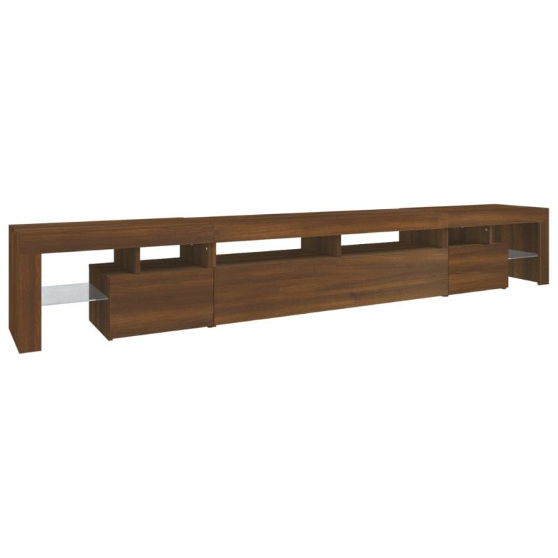 vidaXL TV skrinka s LED svetlami hnedý dub 260x36,5x40 cm