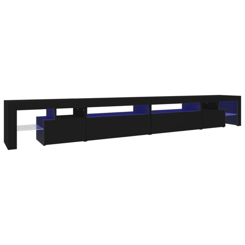 vidaXL TV skrinka s LED svetlami čierna 290x36,5x40 cm