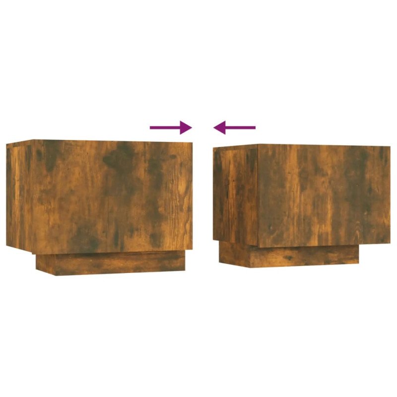 vidaXL 3-dielna súprava TV skriniek s LED dymový dub spracované drevo