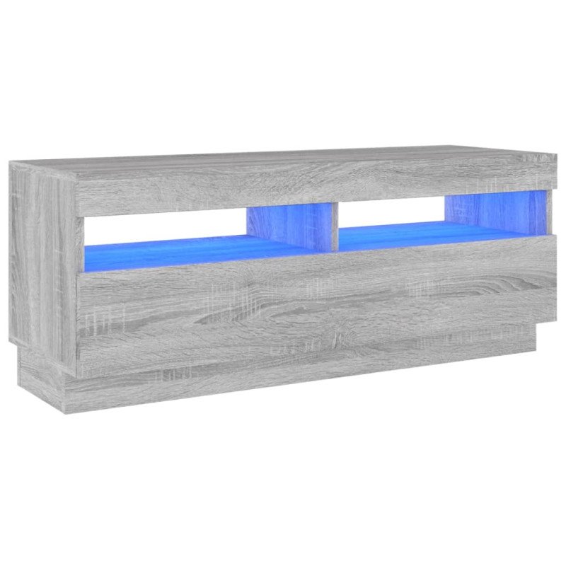 vidaXL TV skrinka s LED, sivý dub sonoma 100x35x40 cm